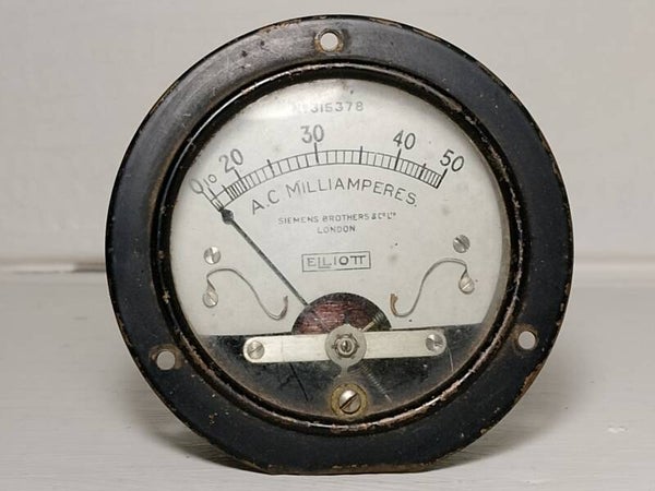 Vintage 1920's Elliot /Siemens Bros Milliamps Gauge