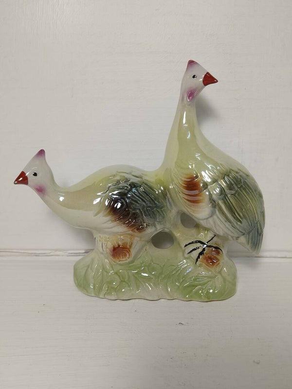 MCM male Partridge and his hen figurine. Made in Brazil.