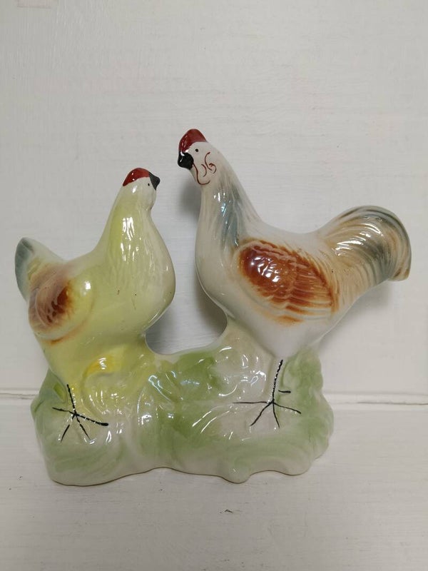MCM Rooster and hen. Made in Brazil.