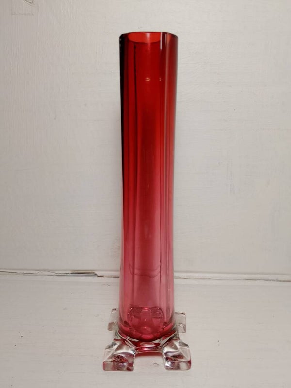 Vintage Whitefriars Cranberry bud vase.