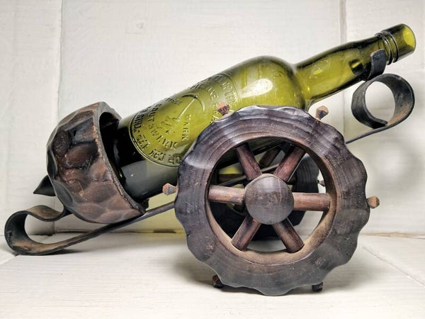 Brutalist MCM  Cannon Shaped Spanish Bottle Holder