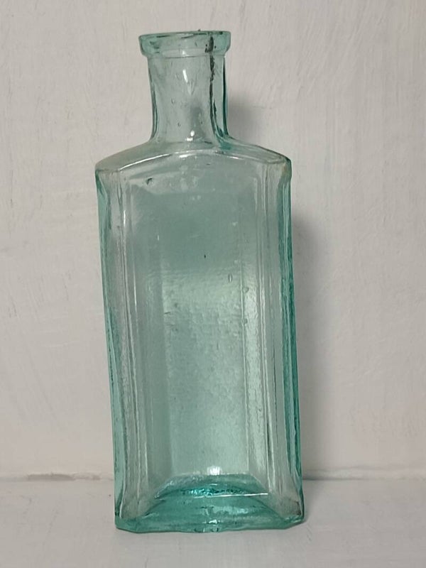 Antique Square Shoulder Blue Bottle