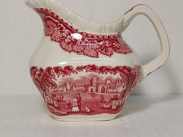 Mason's Ironstone Vista/Pink Red Trasferware Creamer Jug.