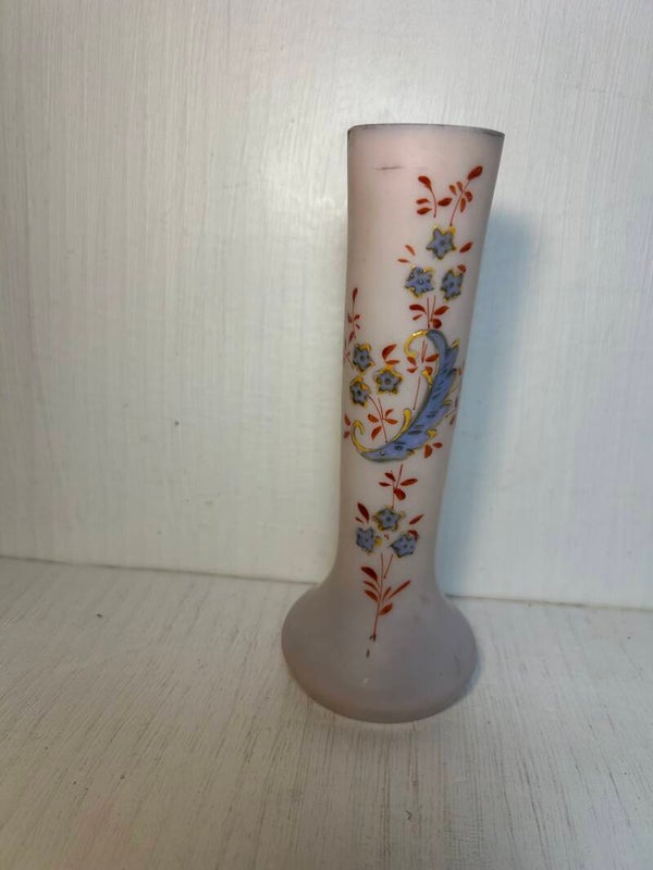 Vintage Pink frosted Glass Vase