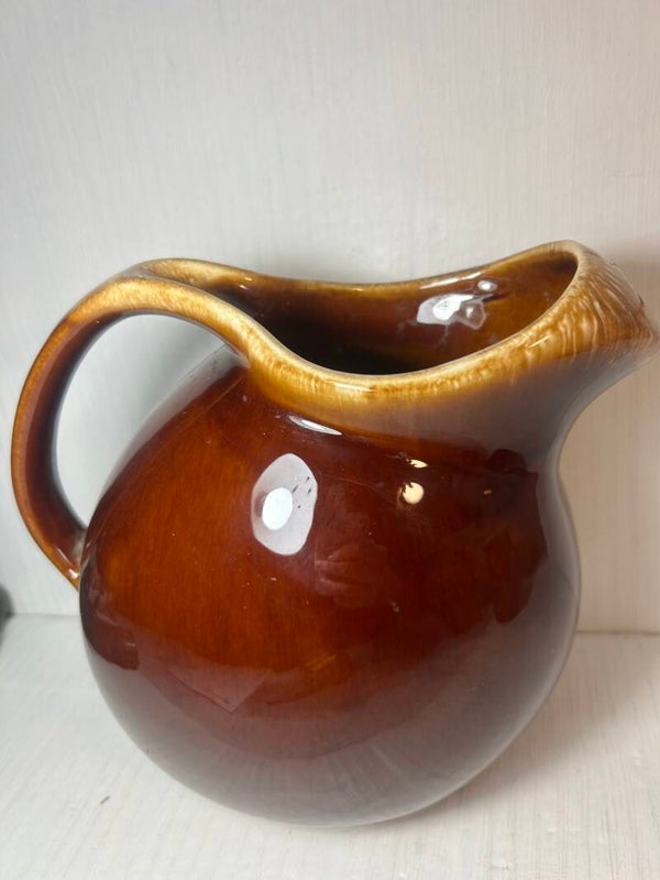 Hull Pottery Large Drip Glazed Ball Pitcher
