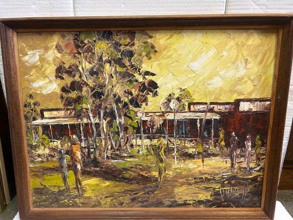 Vintage Australian Scene oil on Board