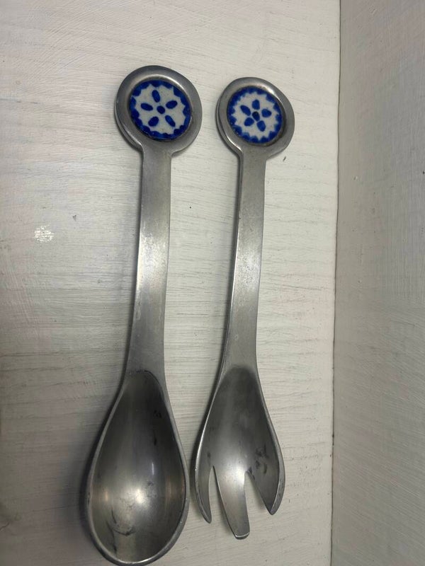 Retro Spanish Spoon and Fork Serving Set