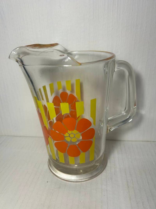 Vintage, Retro Glass Lemonade Jug