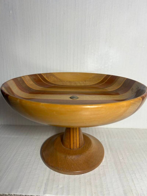 MCM Wooden Pedestal Bowl by Sovereign, New Zealand