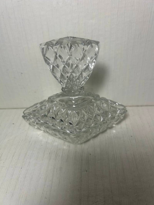 Vintage Diamond Shaped Glass Pot