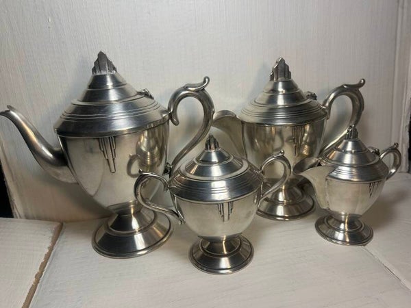 Sir John Bennetts Art Deco Silver Plated Tea and Coffee Set