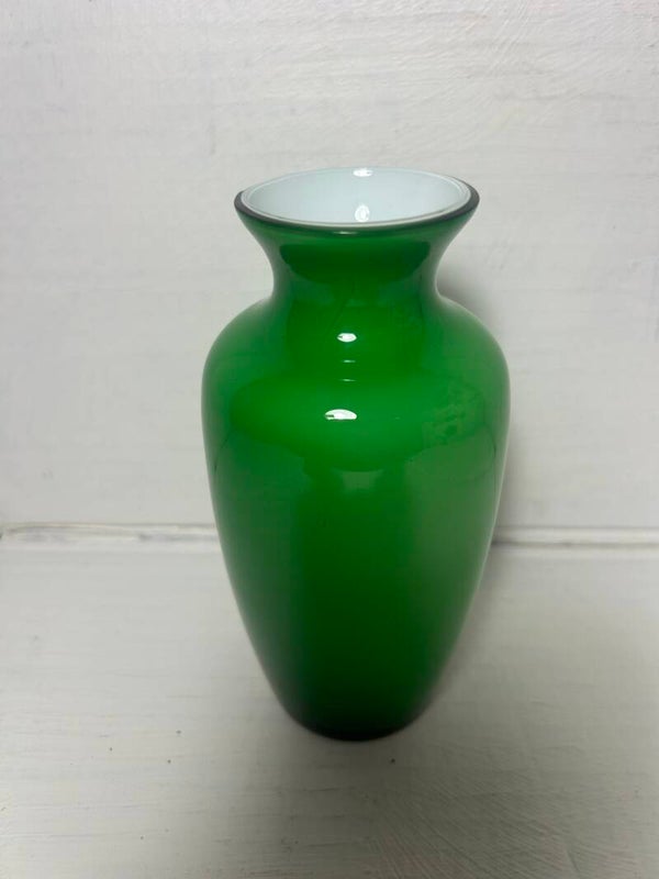 Vibrant Green Cased Vase by Murano