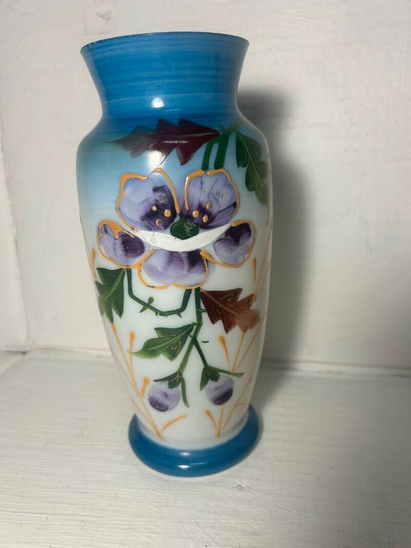 Handpainted Victorian Glass Vase