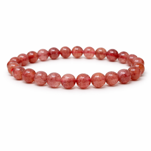 Aardbeienkwarts armband 8 mm
