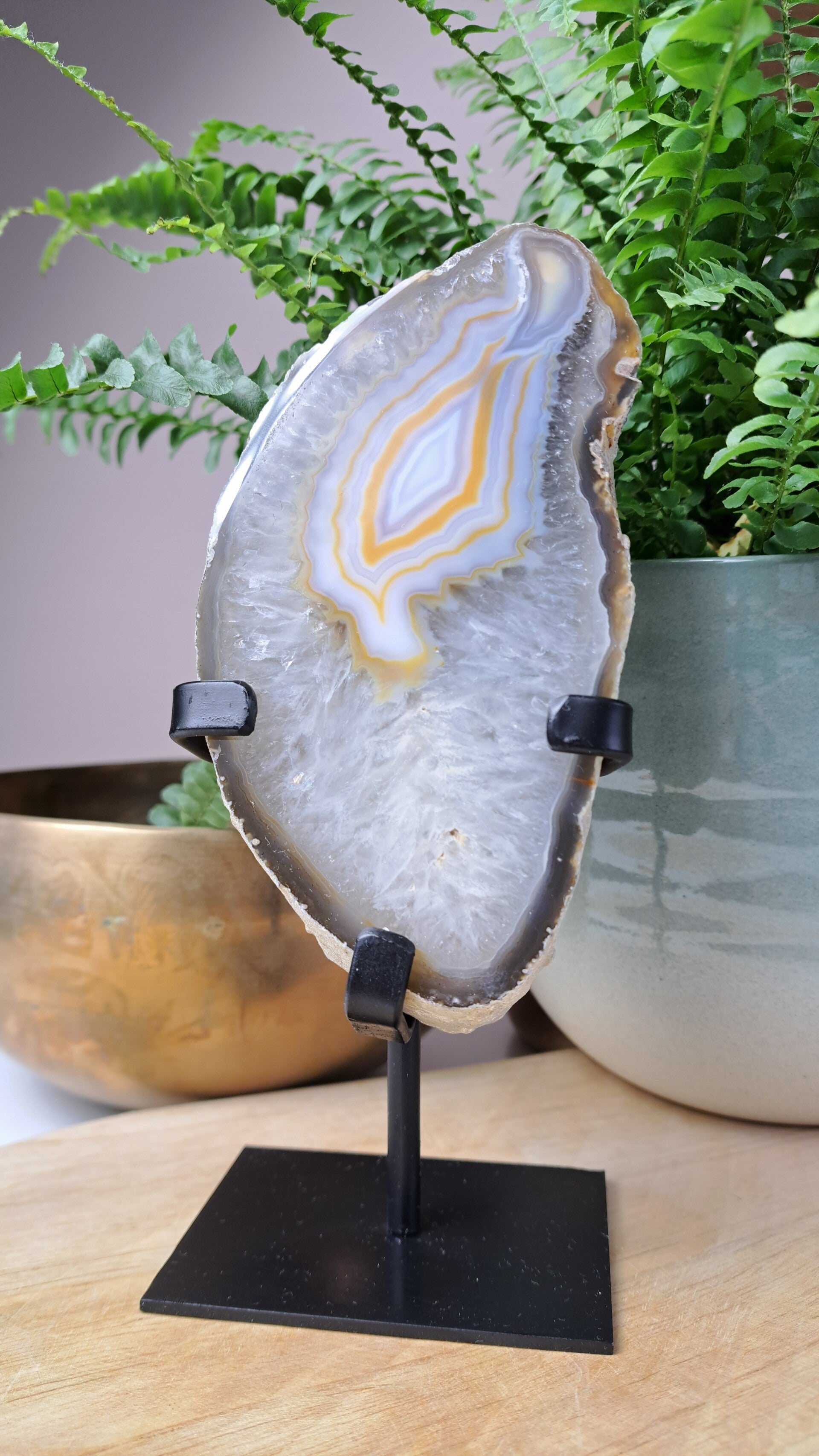 Agaat schijf op standaard nr. 01