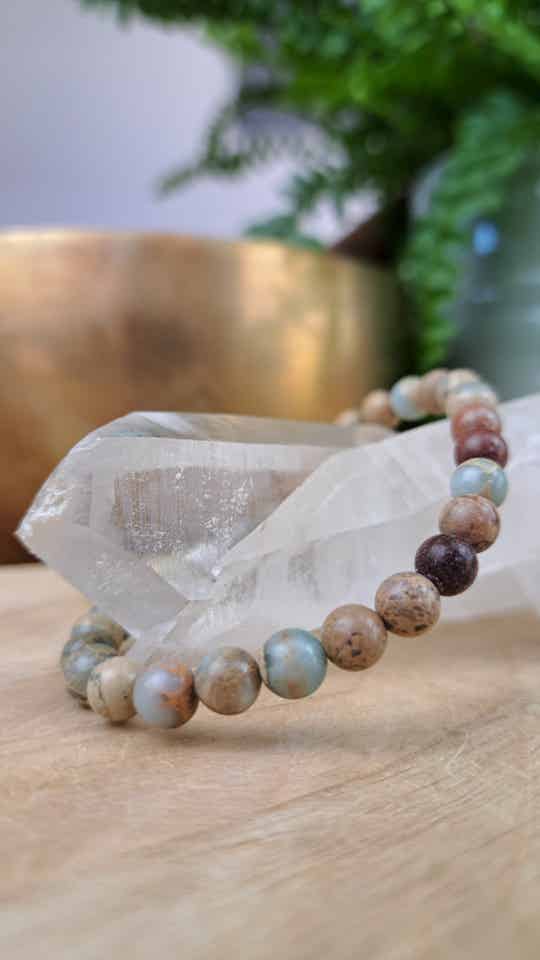 (Blauwe) Jaspis 6mm (armband, kogel)