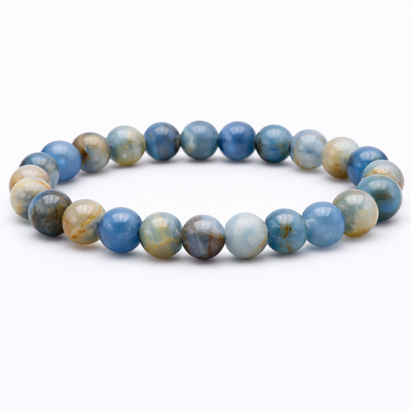 Blauwe Onyx 8mm (armband, kogel)