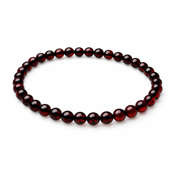 Bloed Amber 5mm (armband, kogel)
