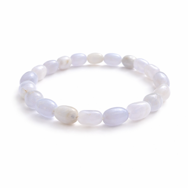 Chalcedoon (Blue Lace Agaat) armband trommel