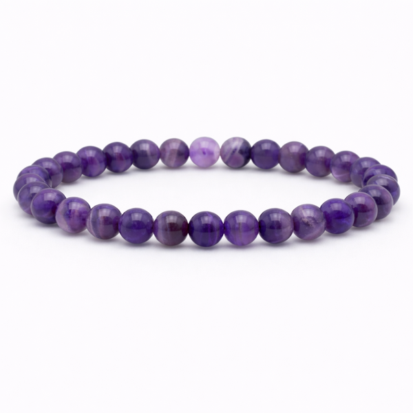 Amethist Chevron 6mm (armband, kogel)