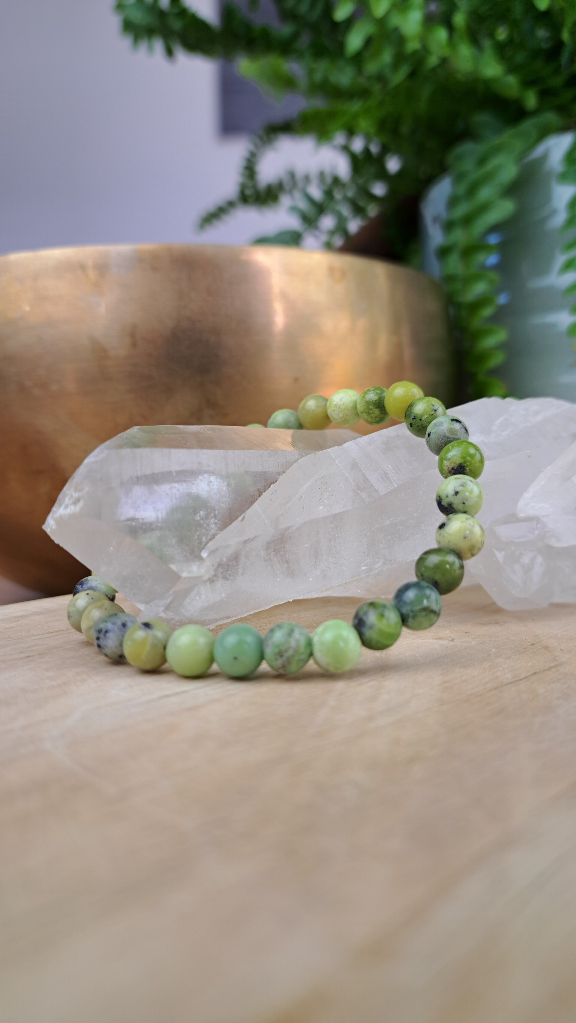 Chrysopraas "lemon" 6mm (armband, kogel)