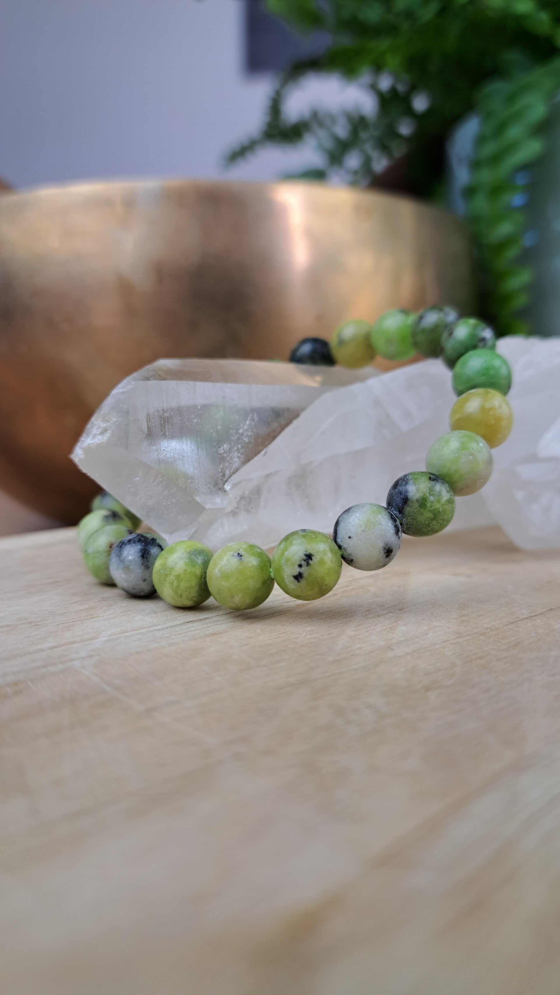 Chrysopraas "lemon" 8mm (armband, kogel)