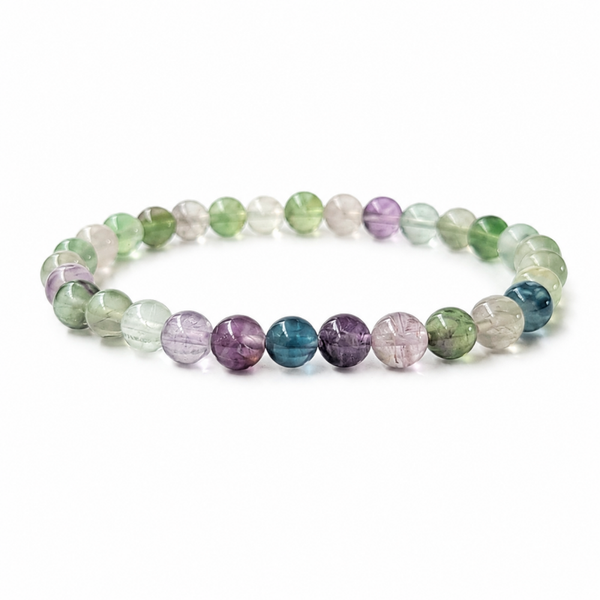 Fluoriet armband 6 mm multicolor