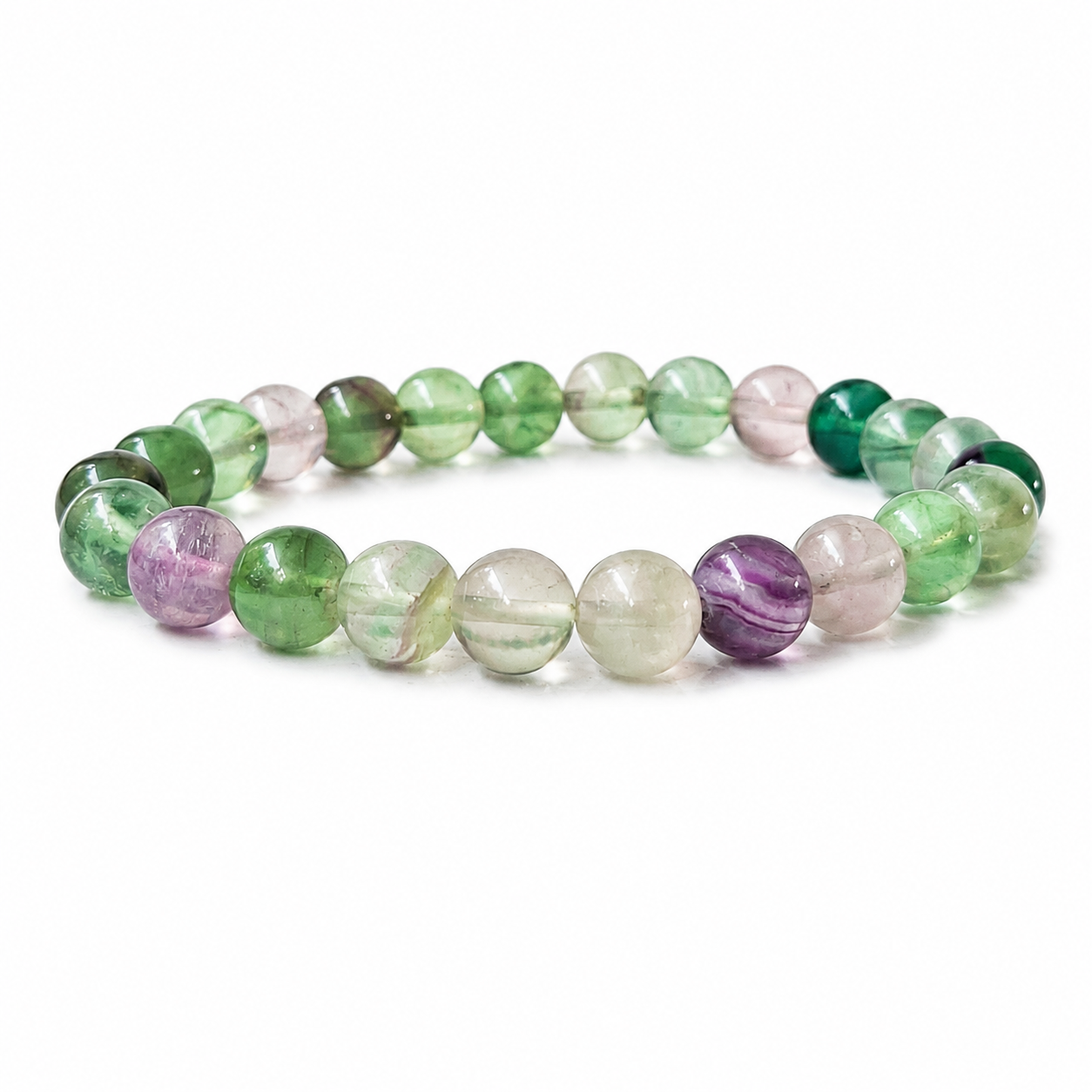 Fluoriet armband 8 mm multicolor