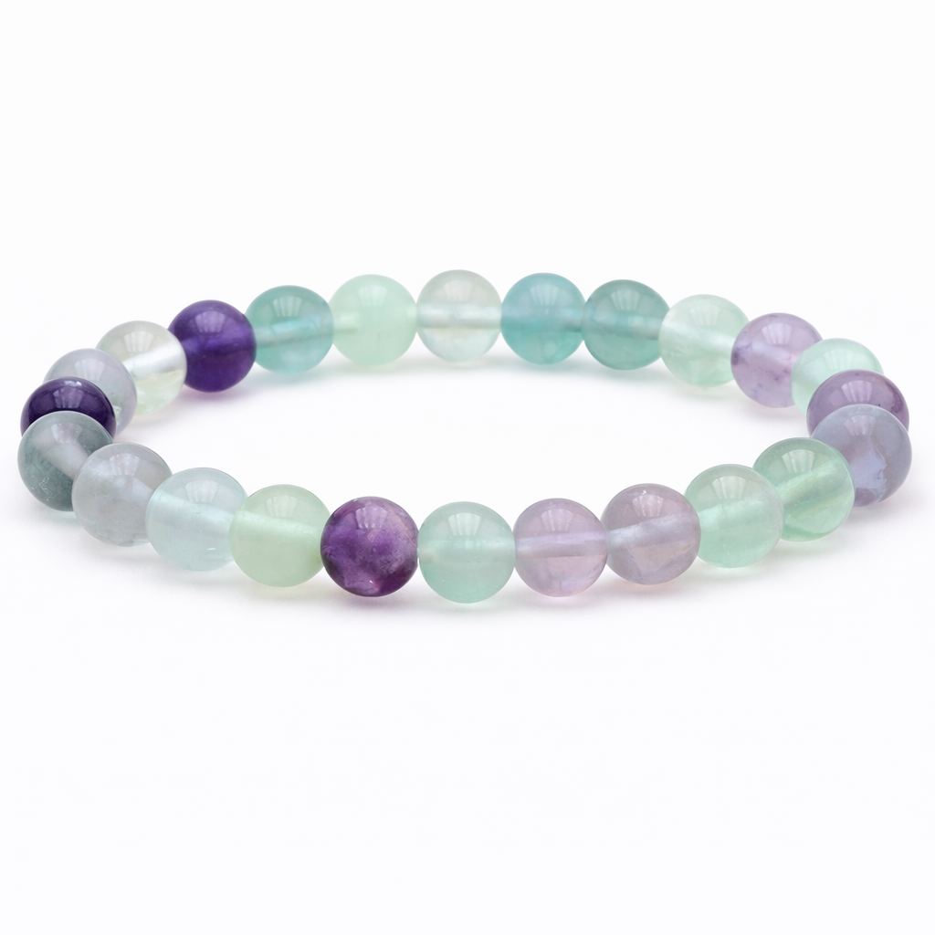 Fluoriet 6mm multicolor (armband, kogel)