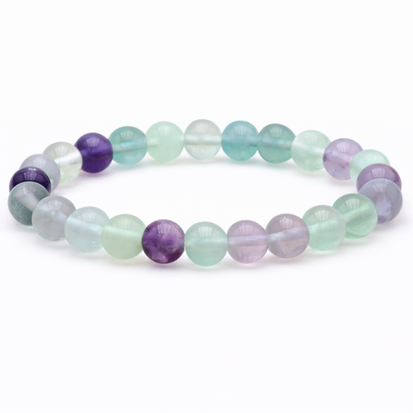 Fluoriet armband 8 mm multicolor