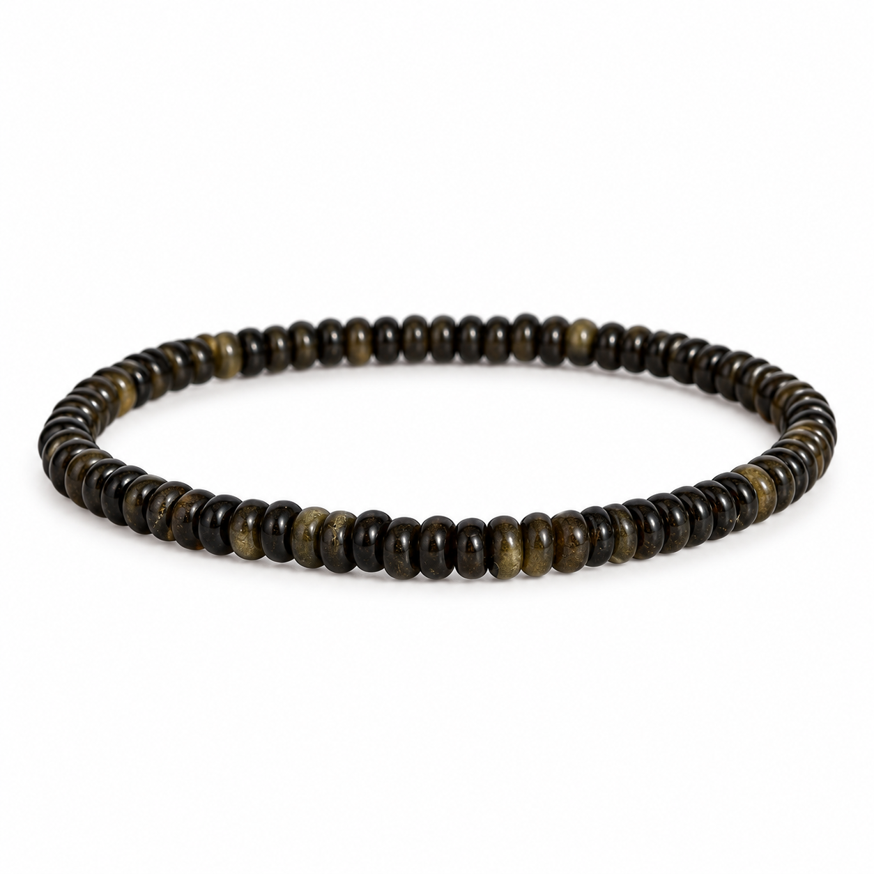 Goudobsidiaan armband donut 4 mm