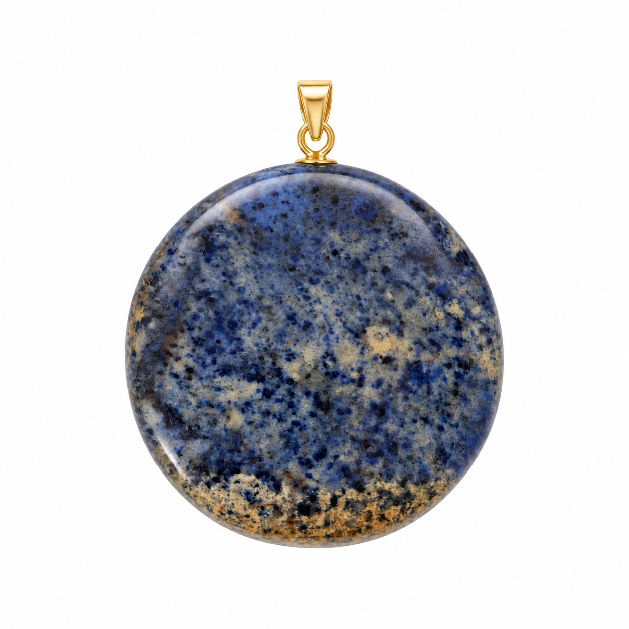 Dumortiriet hanger cabochon rond groot gold plated