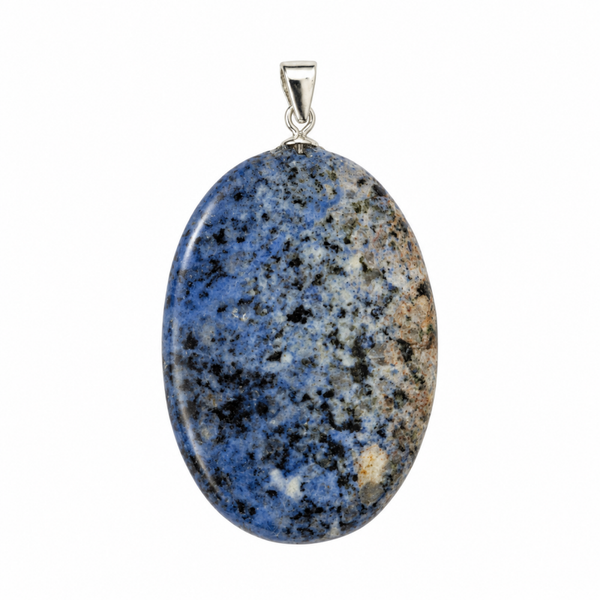 Dumortiriet hanger cabochon ovaal groot zilver