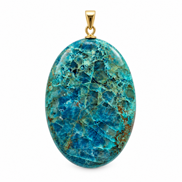 Schattukiet hanger cabochon ovaal groot gold plated