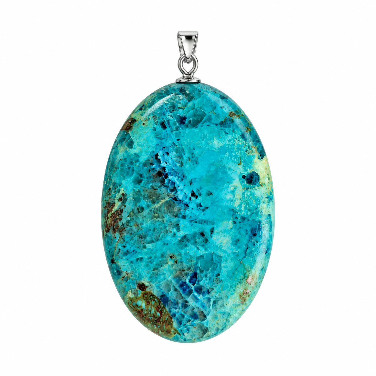Shattukiet hanger cabochon ovaal groot zilver nr. 2