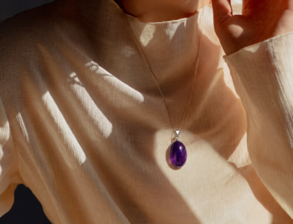 cabochon hanger ketting elegant nek