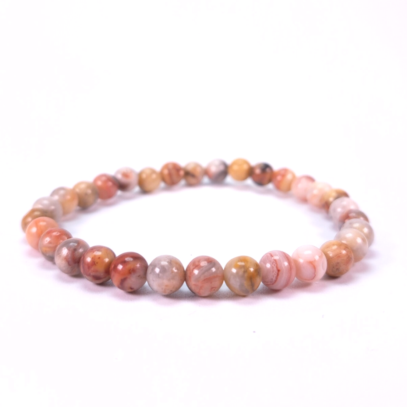 Crazy Lace Agaat 6mm (armband, kogel)