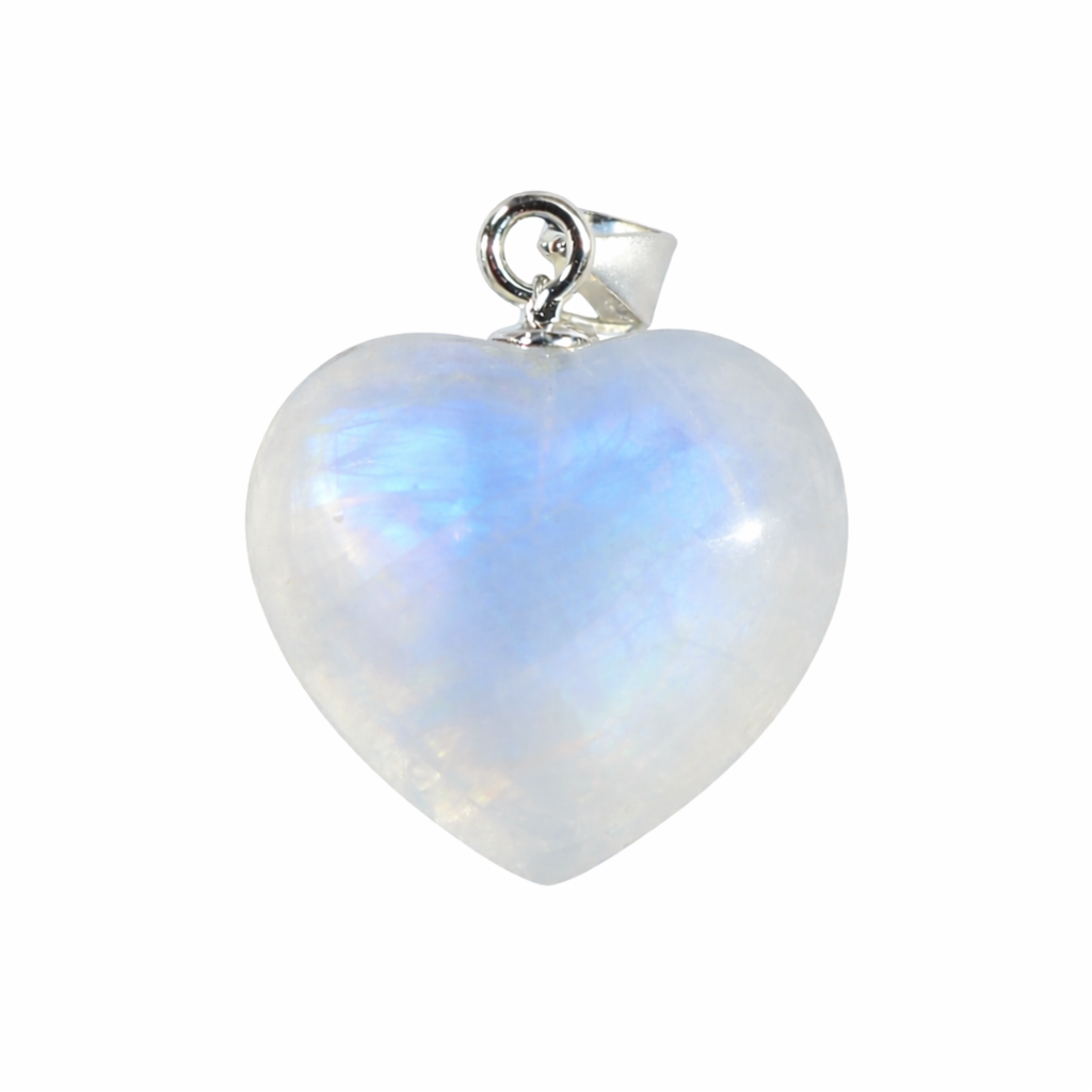 Witte Maansteen (Peristeriet) hanger hart