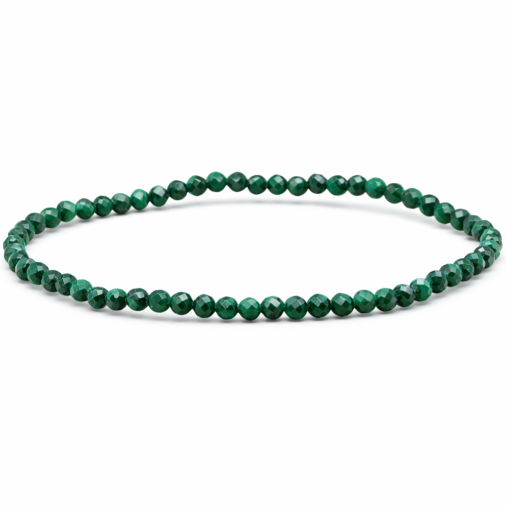 Malachiet gefaceteerd 4mm (armband, kogelfacet)