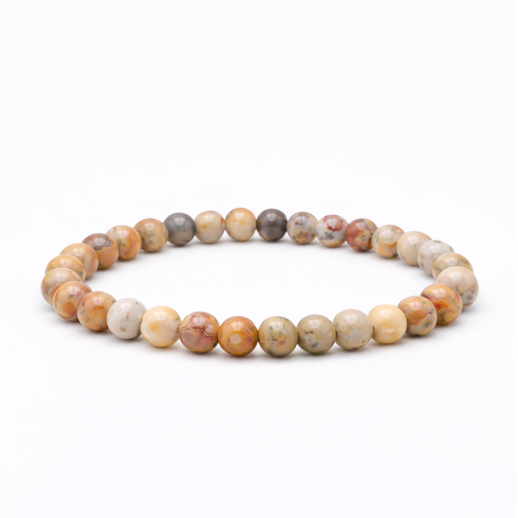 Crazy Lace Agaat 6mm (armband, kogel)