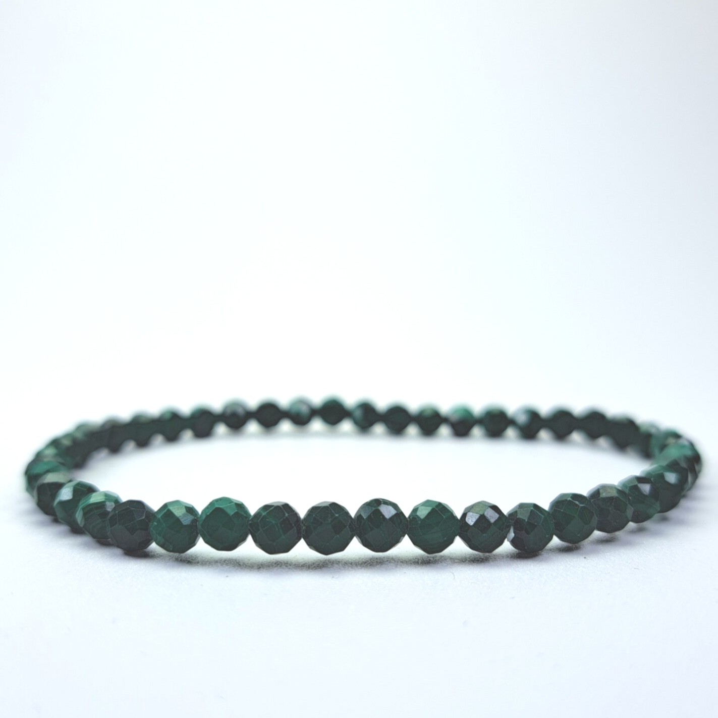 Malachiet gefaceteerd 4mm (armband, kogelfacet)