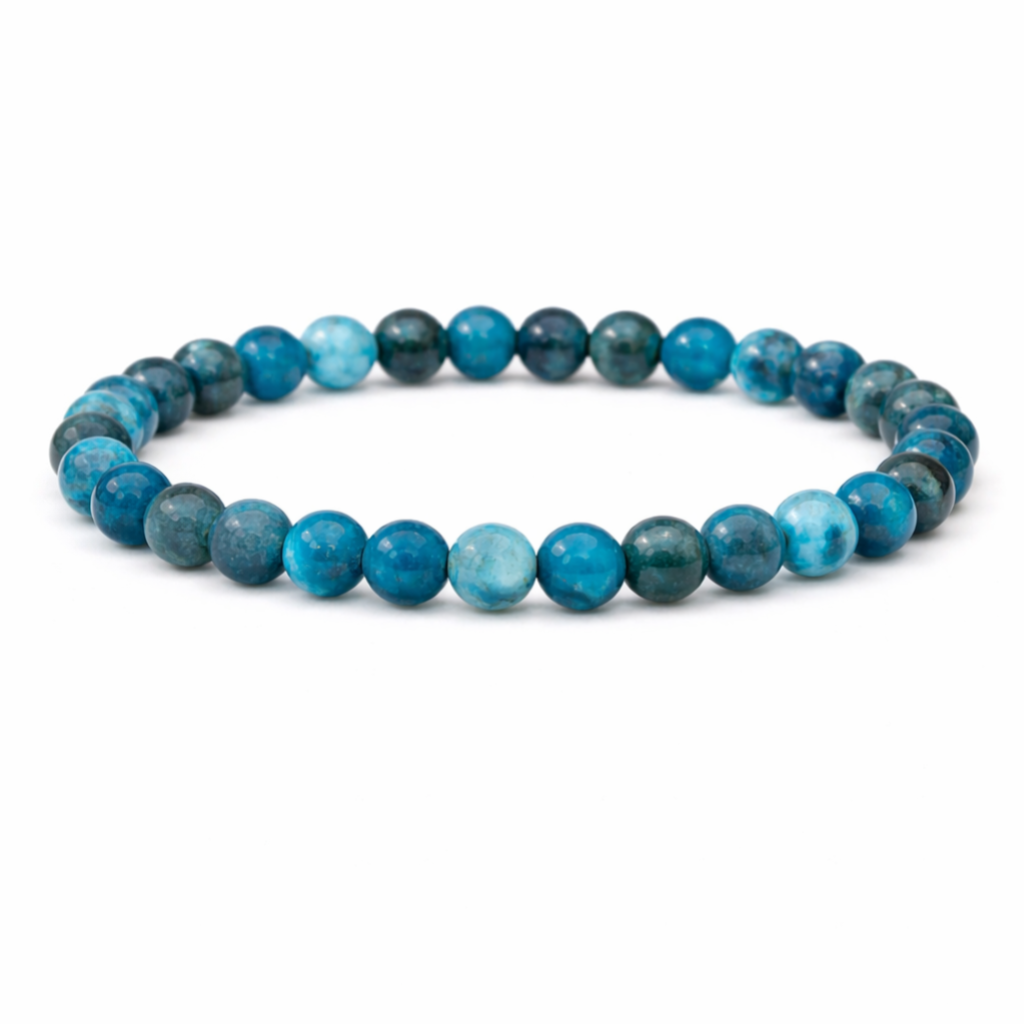 Blauwe Apatiet 6mm (armband, kogel)