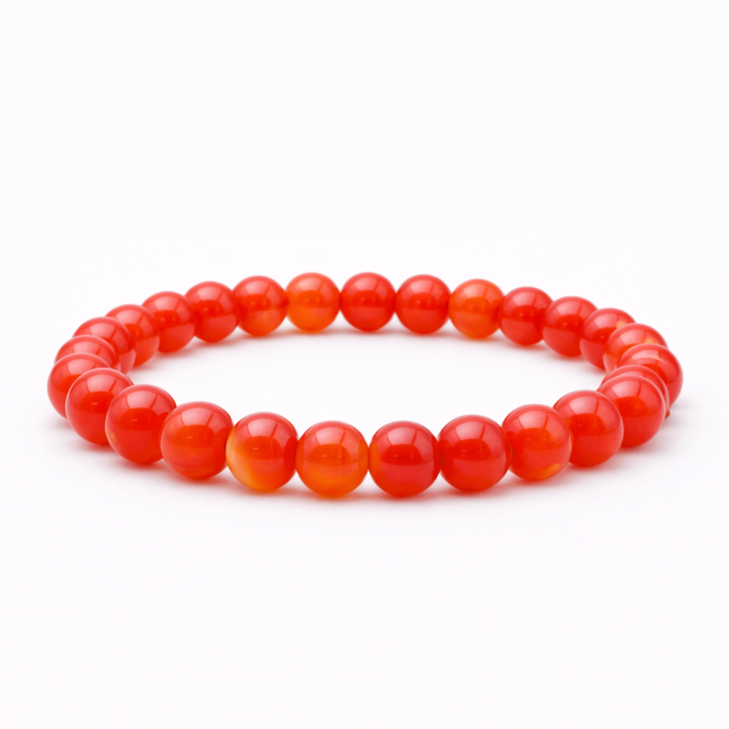 Rode Carneool 8mm (armband, kogel)