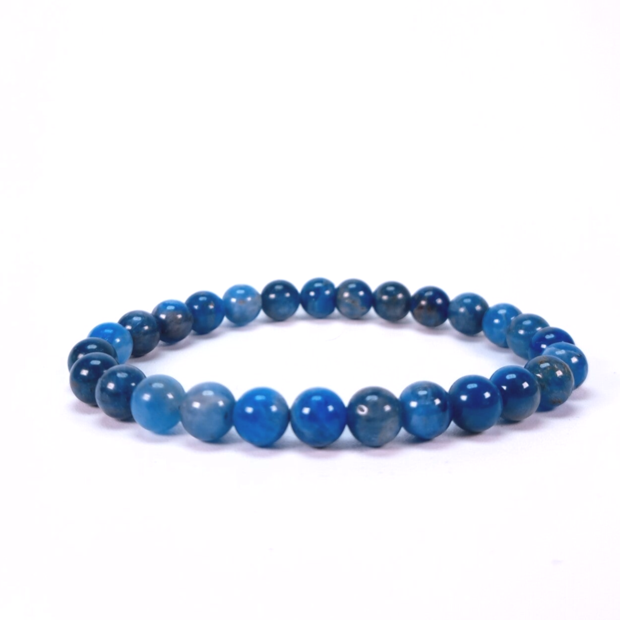 Blauwe Apatiet 6mm (armband, kogel)