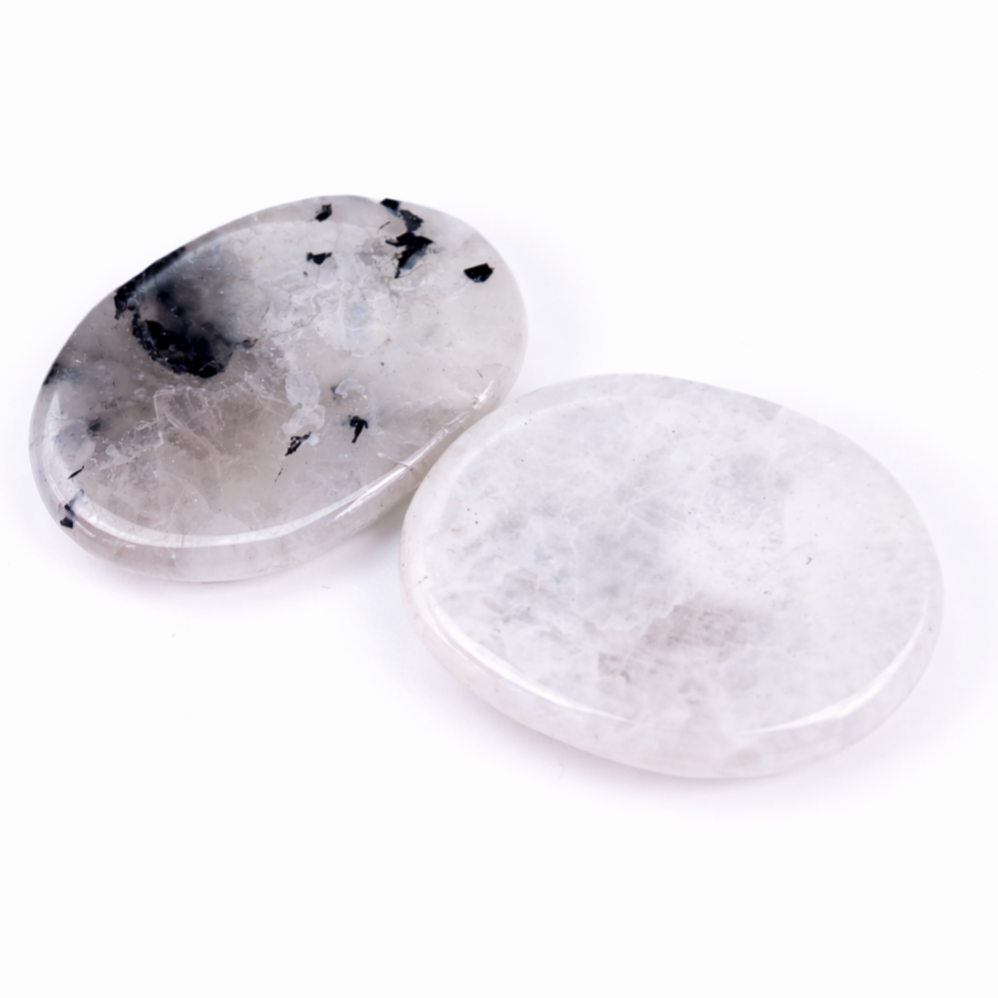 Maansteen (wit) Peristeriet Duimsteen | Worry stone | Stress steen