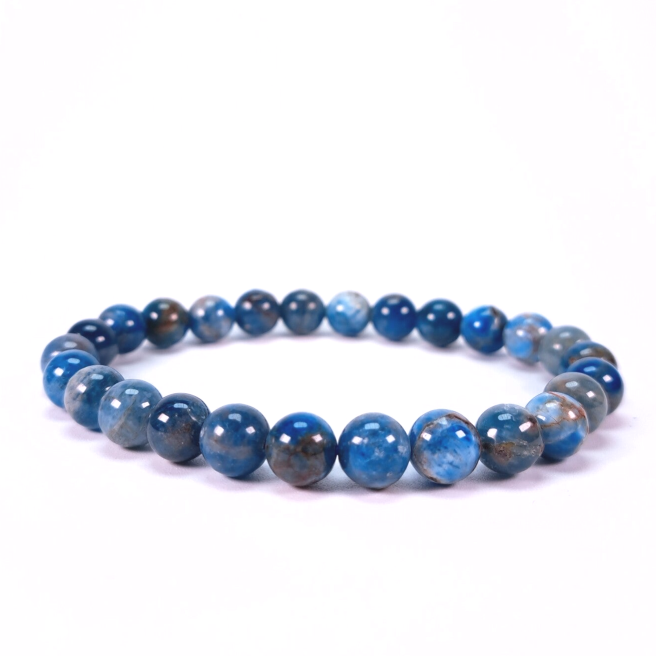 Blauwe Apatiet 8mm (armband, kogel)