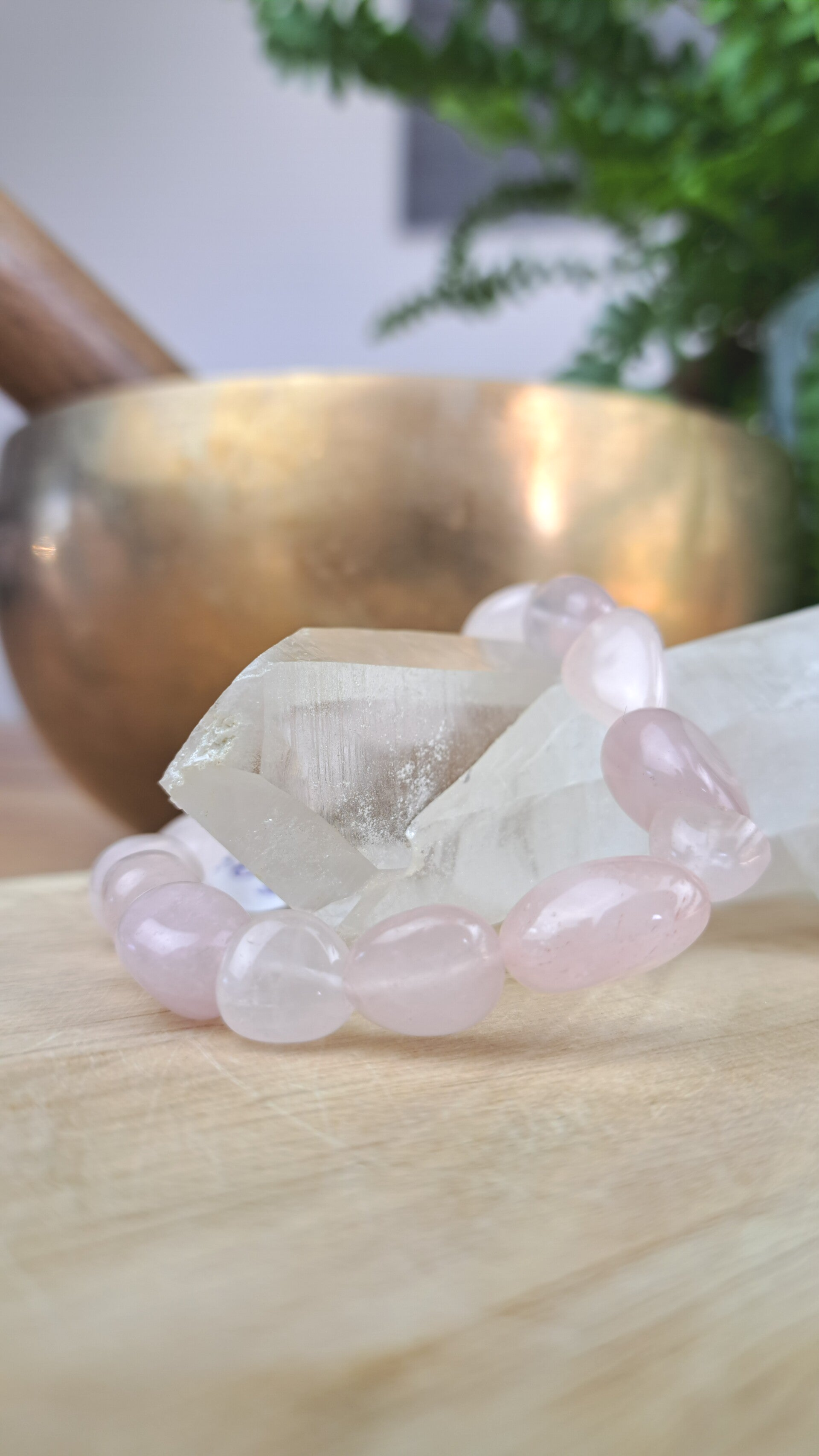 Rozenkwarts 8-10mm (armband, trommelsteentjes)