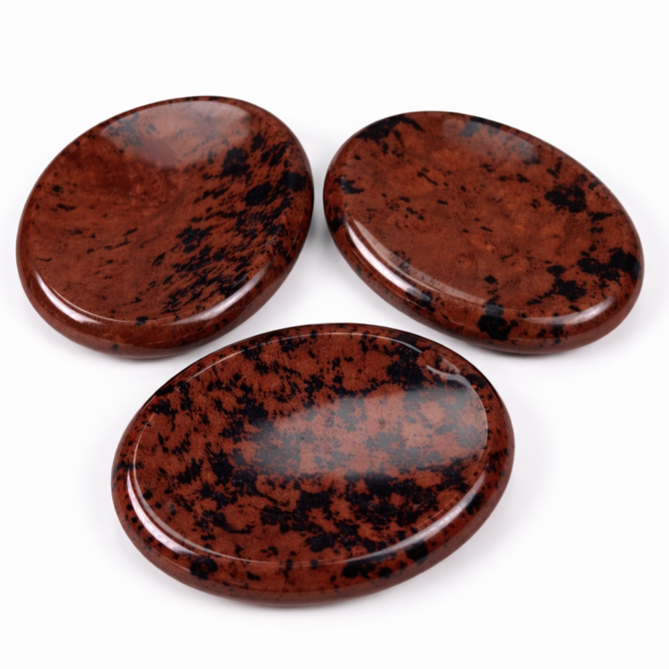Mahonie obsidiaan Duimsteen | Worry stone | Stress steen
