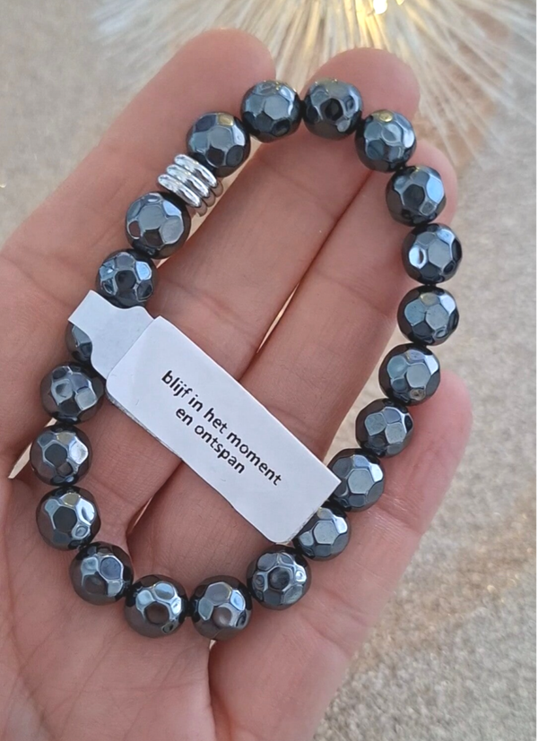 Hematiet 8mm facet (armband)