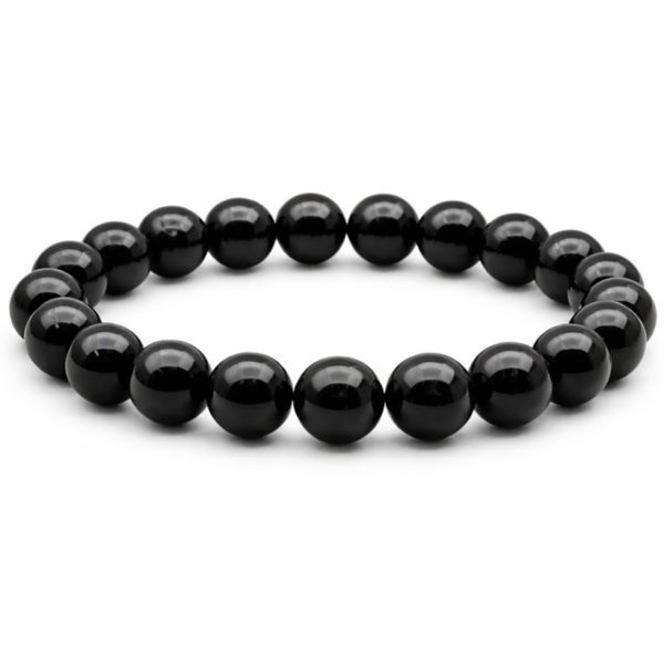 Zwarte Onyx 8mm A  (armband, kogel)